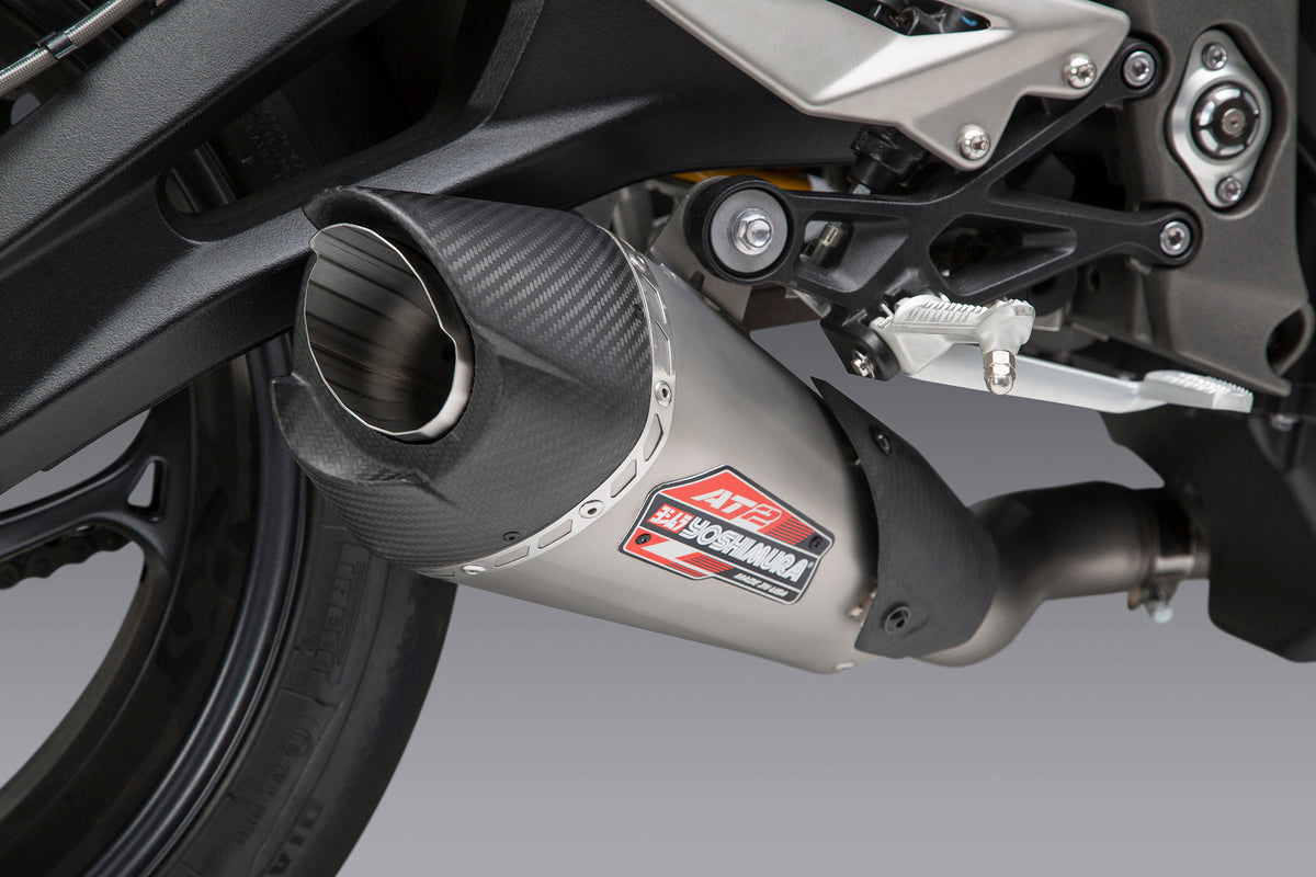STREET TRIPLE 18-23 AT2 Stainless Slip-On Exhaust, w/ Stainless Muffler
